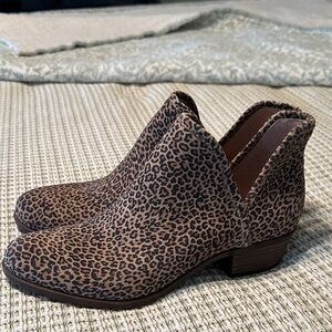 Lucky Brand Brown Leopard Ankle Booties